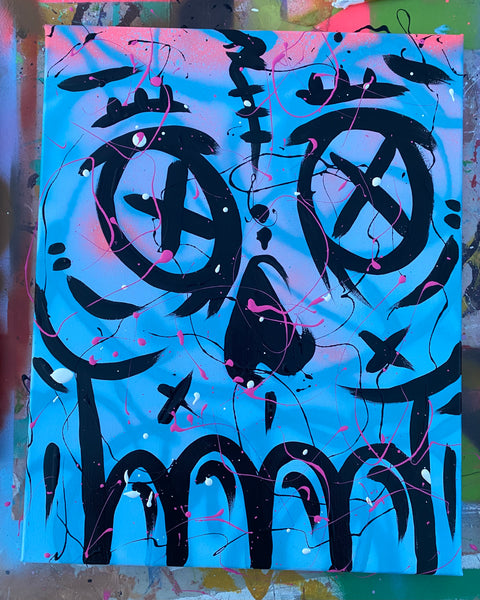ABSTRACT SKULL PAINTING-SOLD!