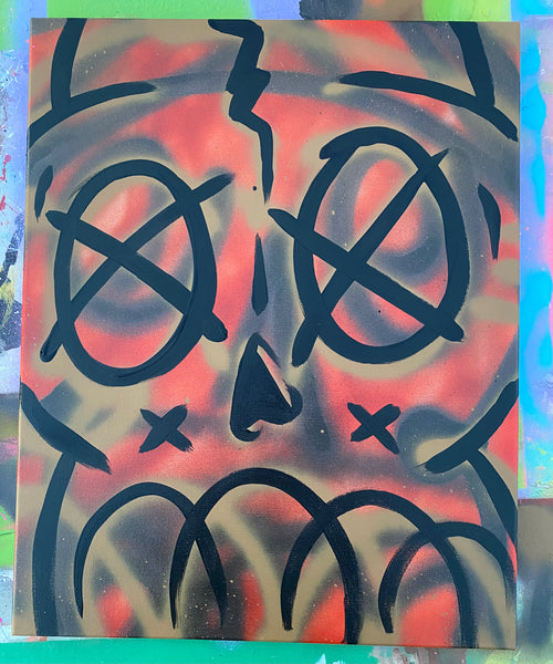ABSTRACT SKULL PAINTING-SOLD!