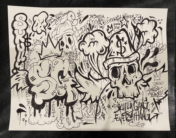 Skully Graffiti Tag-SOLD!