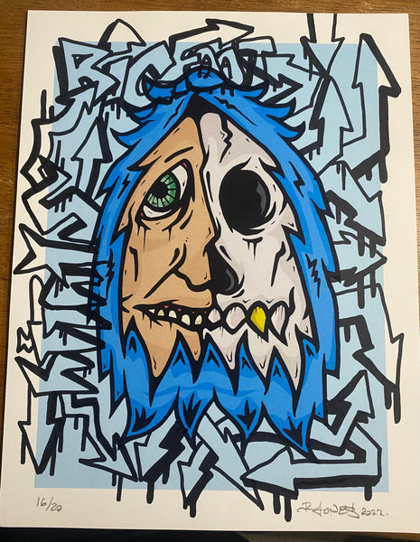 SKULLY BUBBLE LETTER-SOLD!
